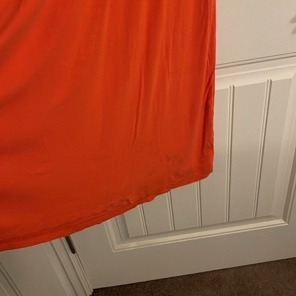 Boden elegant above knee V-neck sleeveless orange dress women’s sz 8R with flaws - Picture 6 of 12